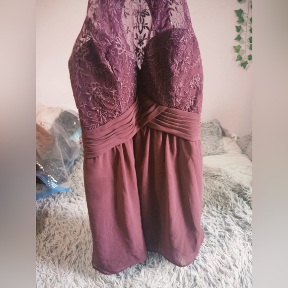 Mori-Lee Eggplant Colour Formal Cocktail Dress. Size 8. - Picture 3 of 4